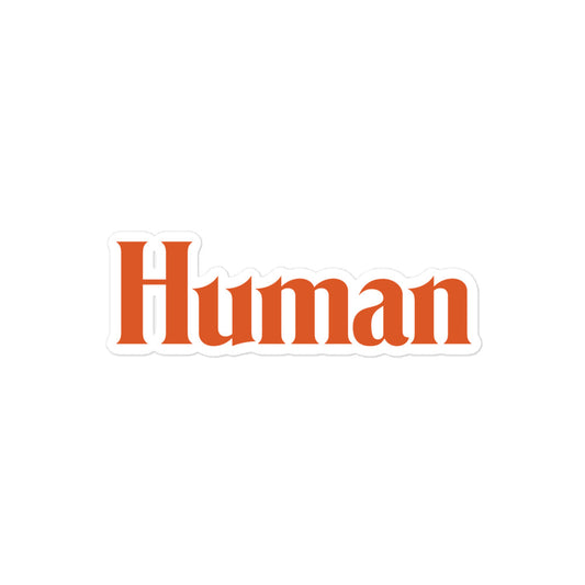 Human Guild—Wordmark sticker in orange