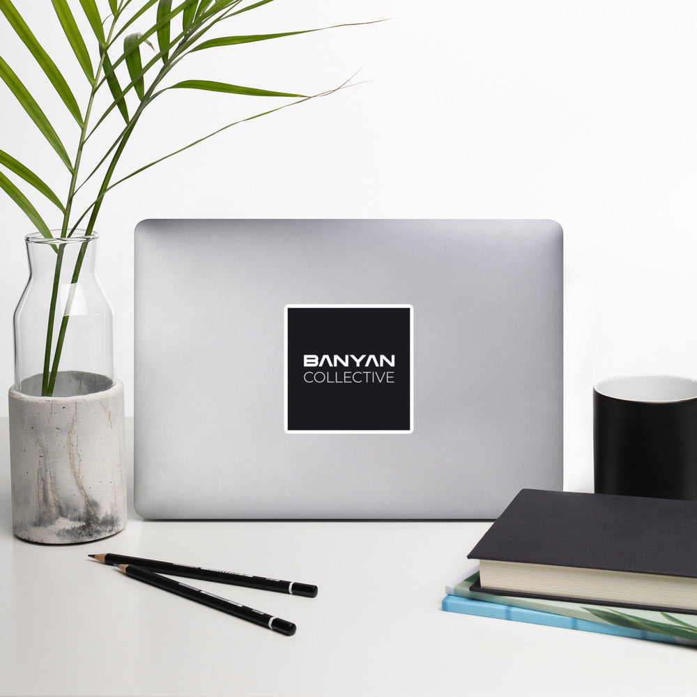 Banyan Collective Stacked Logo Sticker—Black