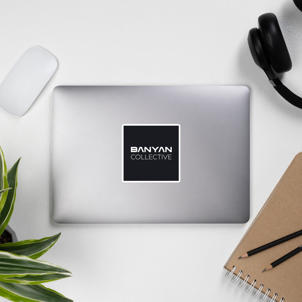 Banyan Collective Stacked Logo Sticker—Black