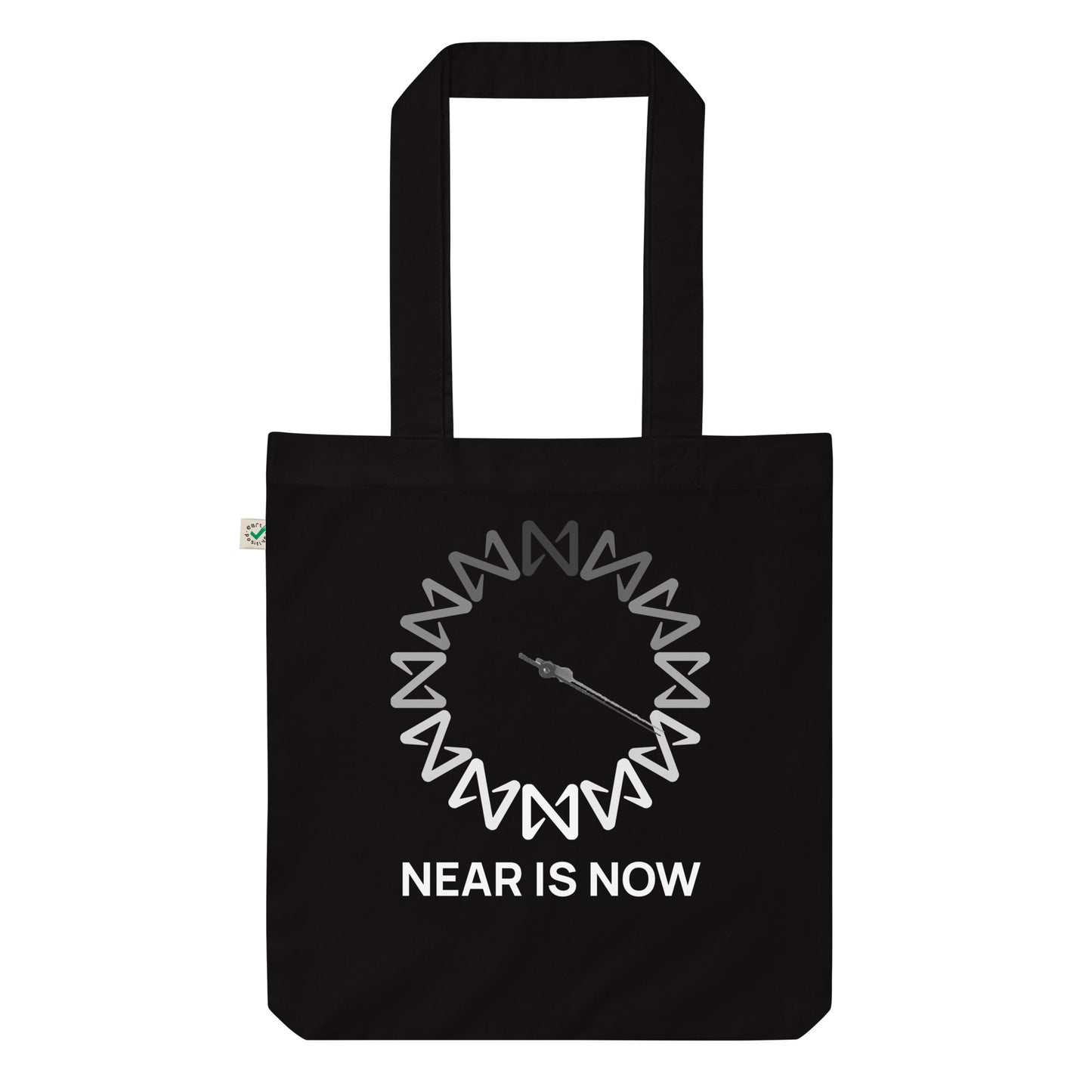 NEAR IS NOW Printed Tote Bag